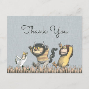 Carte Postale Remerciements pour Baby Shower « Où sont les bêtes