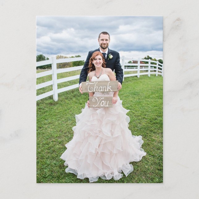 Carte Postale Remerciements pour la photo de mariage (Devant)