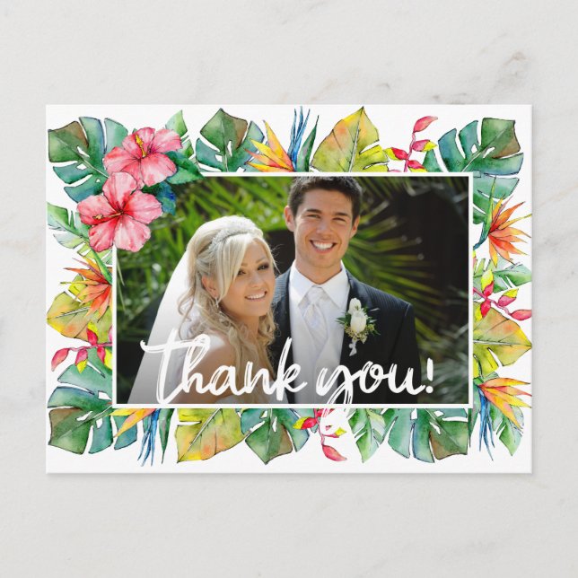 Carte Postale Remerciements pour mariage | Photo avec frontière  (Devant)