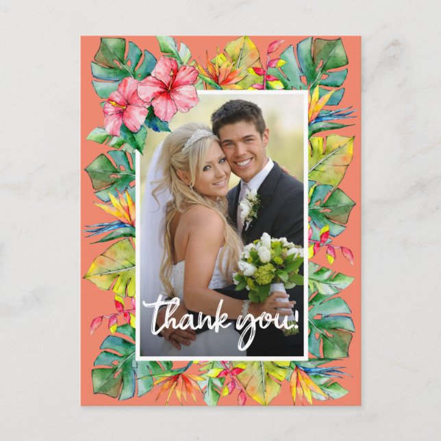 Carte Postale Remerciements pour mariage | Photo avec frontière  (Devant)