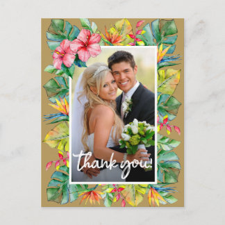 Carte Postale Remerciements pour mariage | Photo avec frontière