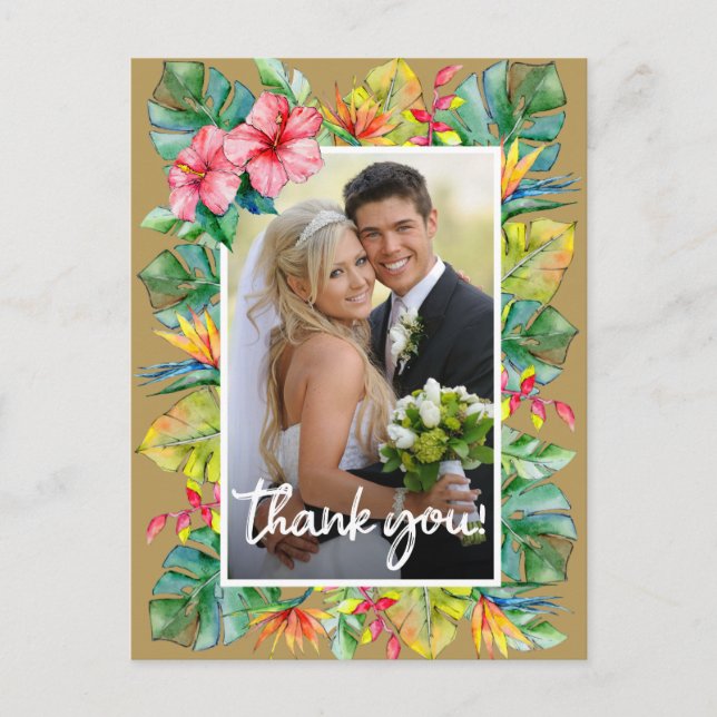Carte Postale Remerciements pour mariage | Photo avec frontière  (Devant)