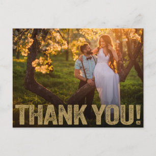 Carte Postale Remerciements pour mariage   Type Déserté Or Sur P