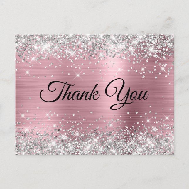 Carte Postale Remerciements pour un 30ème anniversaire en rose e (Devant)