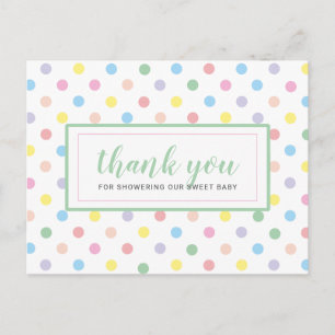 Carte Postale Remerciements pour une Baby Shower aux Pastels Dou
