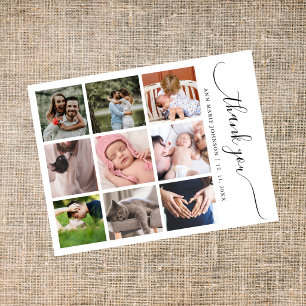 Carte Postale Remerciements pour une Baby Shower Moderne avec Co