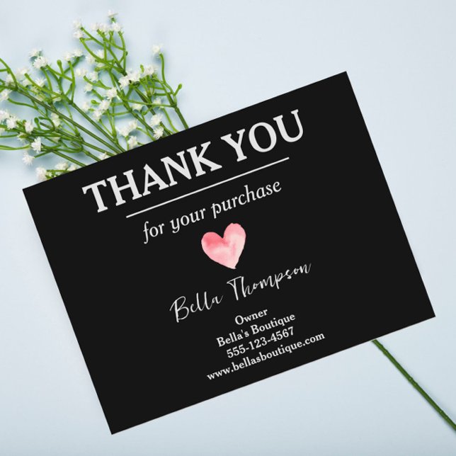 Carte Postale Remerciements pour une petite entreprise sur mesur (Créateur téléchargé)