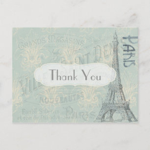 Carte Postale Remerciements sur le thème de Paris