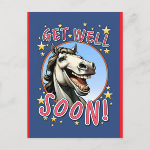 Carte Postale remets-toi vite cheval