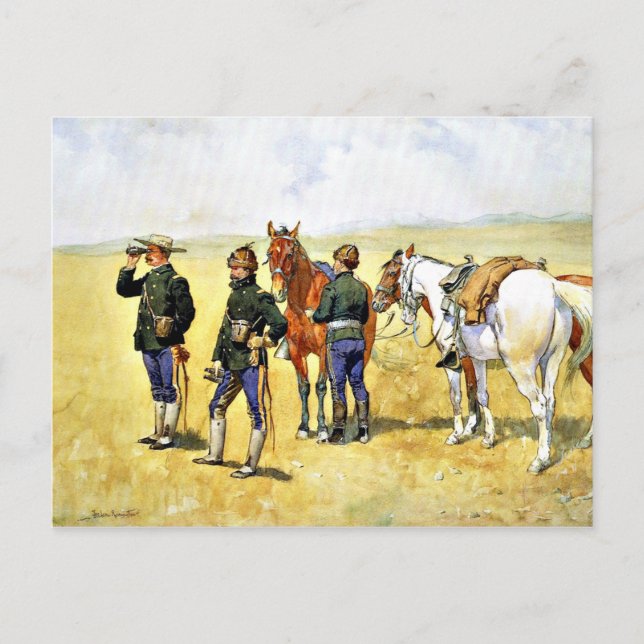 Carte Postale Remington - Le Scouting Party, cowboy art (Devant)