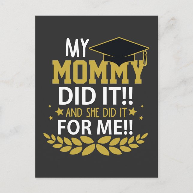 Carte Postale Remise de diplôme de la mère Famille Appreciation  (Devant)