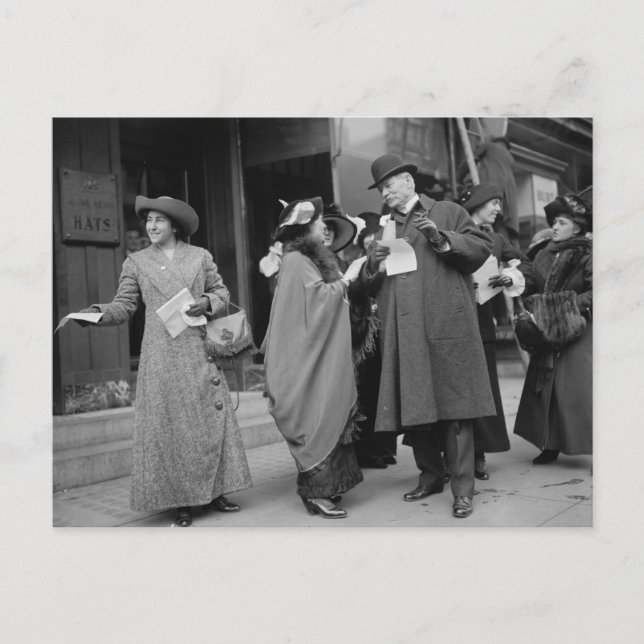 Carte Postale Remise de suffrage pour femmes, 1913 (Devant)
