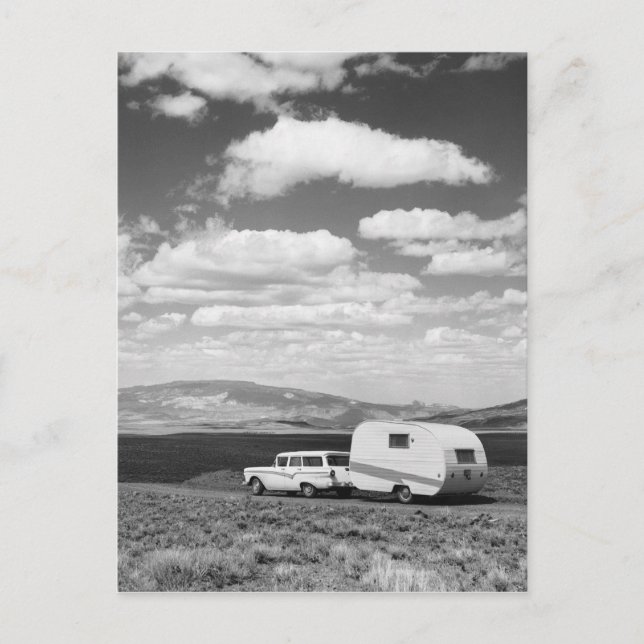 Carte Postale remorque de traction de voiture sur route (Devant)