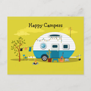 Carte Postale Remorque Happy Campers