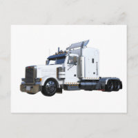 Remorque semi-tracteur blanc
