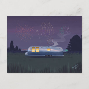 Carte Postale Remorque Voyage Silver RV & Night Sky