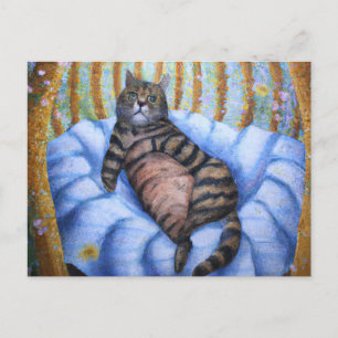 Carte Postale Remplissage du chat gras