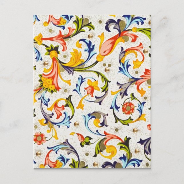 CARTE POSTALE RENAISSANCE FLORENTINE EAUX FLORALES, FLEURS (Devant)
