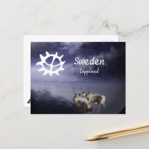 Carte Postale Renar på fjäll vinter