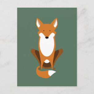 Carte Postale Renard assis
