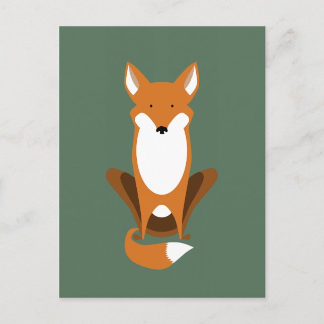 Carte Postale Renard assis (Devant)
