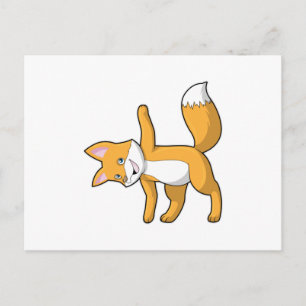Carte Postale Renard au yoga s'étirant