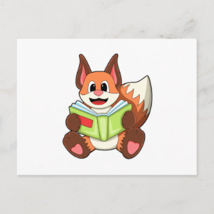 Carte Postale Renard avec livre
