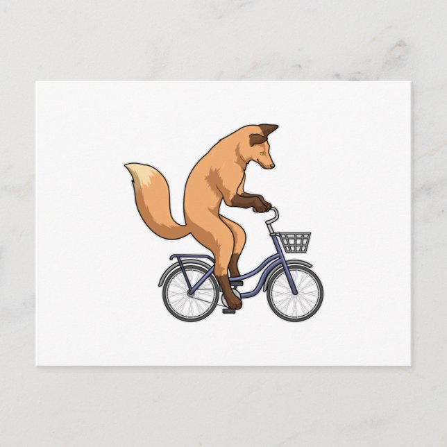 Carte Postale Renard avec vélo (Devant)