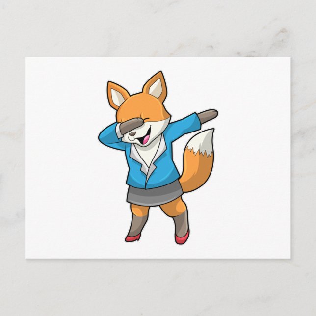 Carte Postale Renard comme secrétaire à la danse hip hop (Devant)
