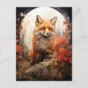 Carte Postale Renard d'automne