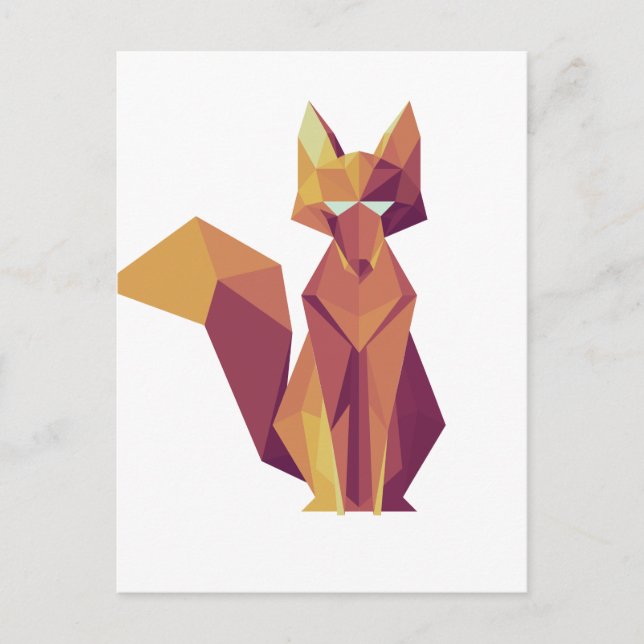 Carte Postale Renard Géométrique (Devant)