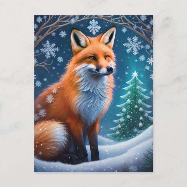 Carte Postale Renard hivernal (Devant)