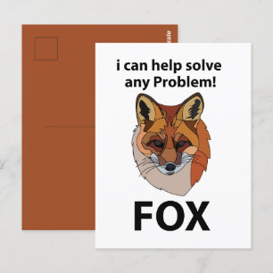 Carte Postale Renard Je peux aider à résoudre n'importe quel pro