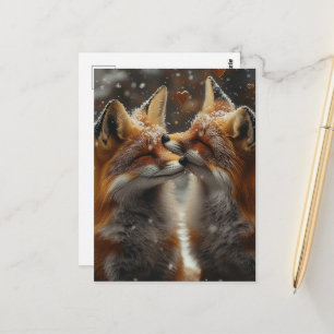 Carte Postale Renard roux amoureux