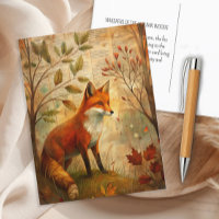 Renard vintage Woodland Automne quitte Terre Rusti