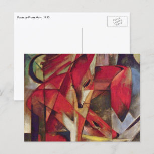Carte Postale Renards de Franz Marc, Cubism Abstrait Vintage