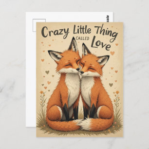 Carte Postale Renards romantiques en amour Illustration