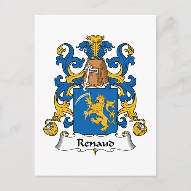 Carte Postale Renaud Family Crest (Devant)