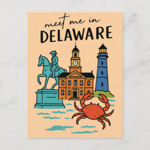 Carte Postale Rencontre à Delaware Dover Histoire Côtière Crabe