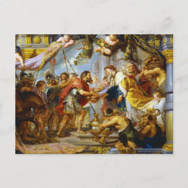 Carte Postale Rencontre d'Abraham et de Melchizedek Rubens art (Devant)