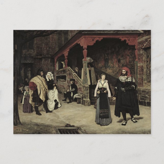 Carte Postale Rencontre de Faust et Marguerite, 1860 (Devant)