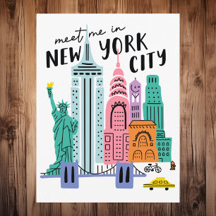 Carte Postale Rencontre-moi à New York City Horizons de NYC