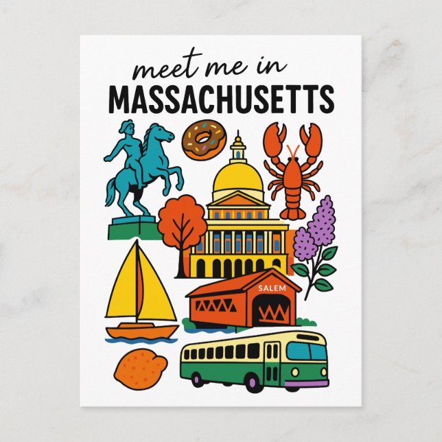 Carte Postale Rencontre-moi dans le Massachusetts à Boston, Lobs (Devant)