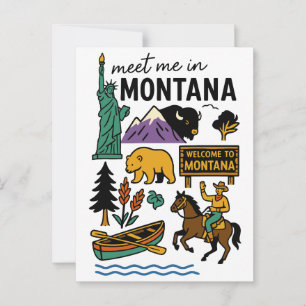 Carte Postale Rencontre-moi dans le Montana, faune et état des c