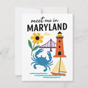 Carte Postale Rencontre-moi dans le phare du Maryland voilier Cô
