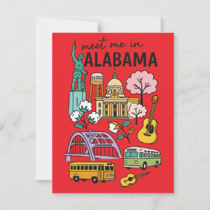 Carte Postale Rencontre-moi en Alabama Lieux Emblématiques Rétro