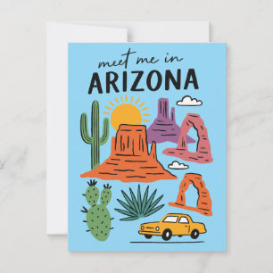 Carte Postale Rencontre-moi en Arizona Désert Rétro Cactus Roche