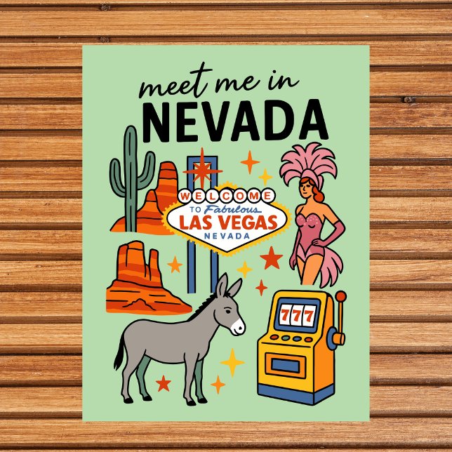Carte Postale Rencontrez-moi à Nevada Las Vegas Showgirl Rétro (Meet Me In Nevada Las Vegas Showgirl Retro Postcard)