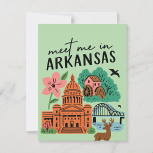 Carte Postale Rencontrez-moi dans l'Arkansas Sud des États-Unis 