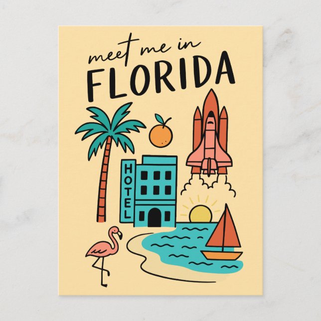 Carte Postale Rencontrez-Moi En Floride Beach Vacation Miami Fla (Devant)